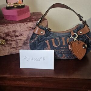 Juicy Couture - Navy Blue and Brown Shoulder Bag
